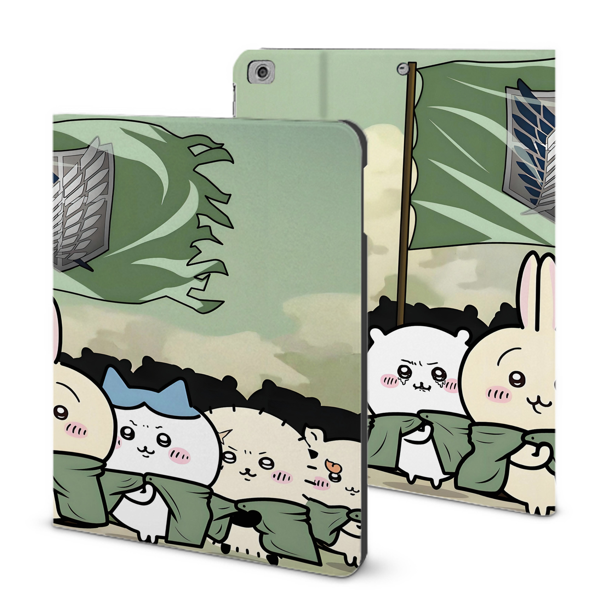 （画像用） ちいかわ Chii-kawa IPad ケース ブック型 PUレザー TPU 耐衝撃 軽量 薄型 ペン収納なし 全面保護 IPad 各モデル対応